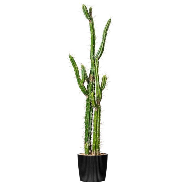 Vickerman 46-in Artificial Green Cactus, Black Plastic Planters Pot