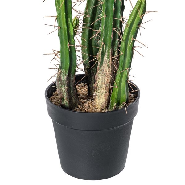 Vickerman 56.5-in Artificial Green Cactus, Black Plastic Planters Pot