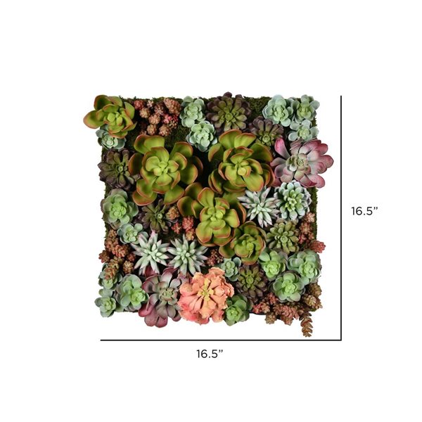 Vickerman 16.5-in Artificial Multi-Colored Succulent Wall Arrangement