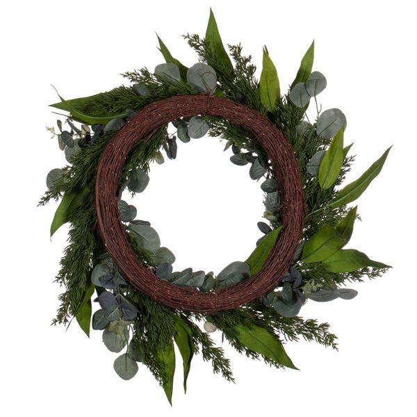 Vickerman 26-in Green Artificial Eucalyptus Berry Wreath FT224326