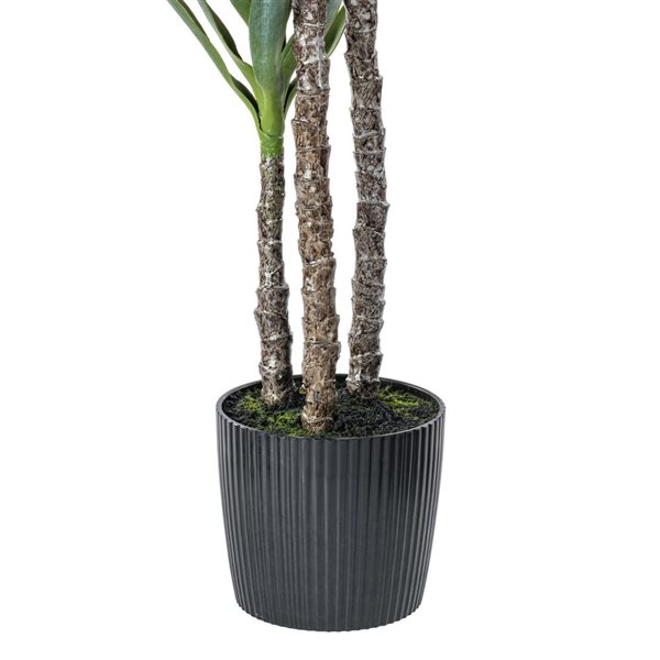 Vickerman 60-in Artificial Green Yucca Tree in 8" Black Planters Pot