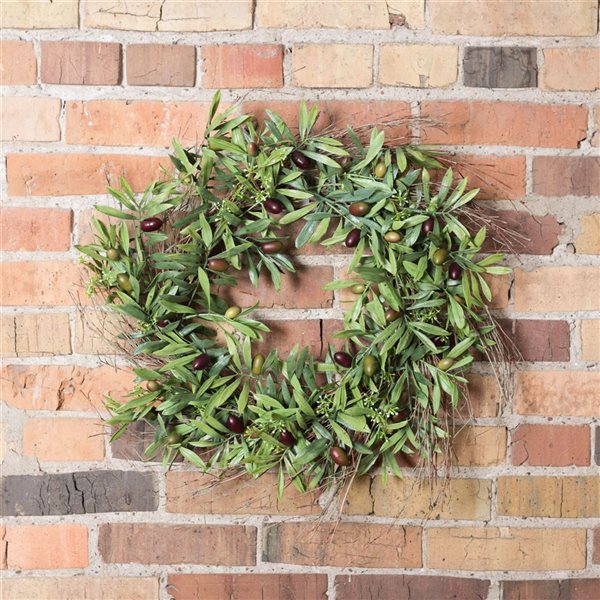 Vickerman 24-in Artificial Green Olive Leaf Wreath