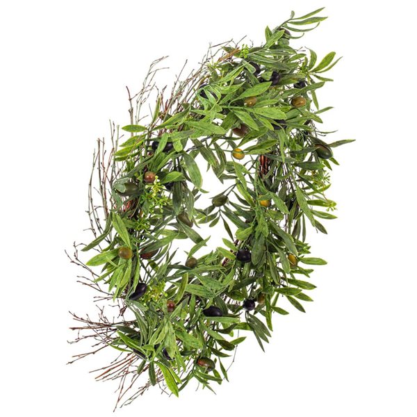 Vickerman 24-in Artificial Green Olive Leaf Wreath