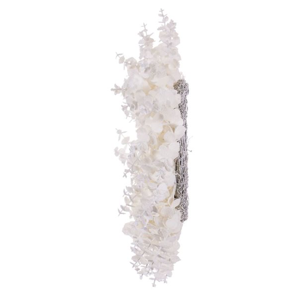 Vickerman 24-in White Artificial Eucalyptus Snowy Wreath