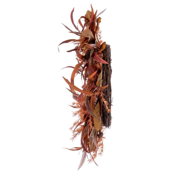 Vickerman 22-in Cream Red Artificial Leaf Wreath