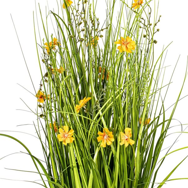 Vickerman 31-ft Artificial Potted Yellow Cosmos and Green Grass