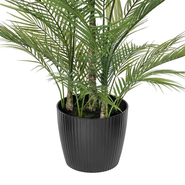 Vickerman 60-in Green Areca Palm Plant. This is an artificial plant in a black plastic pot