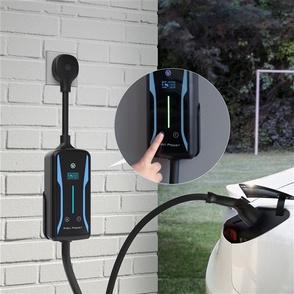 Chargeur de véhicule électrique portatif Flex-AC LE de Pion Power niveau 2 40 A gris/noir