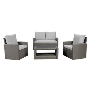 OVE Decors Lancaster 4-Piece Outdoor Patio Furniture All-Weather Resistant Set
