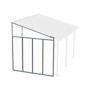 Paroi latérale pour abri de patio Canopia 10 pi h. gris