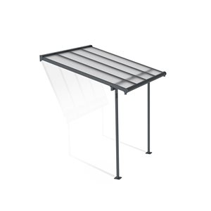 Abri pour patio 7,5 x 7,5 pi Sierra de Canopia cadre aluminium gris et panneaux polycarbonate transparent