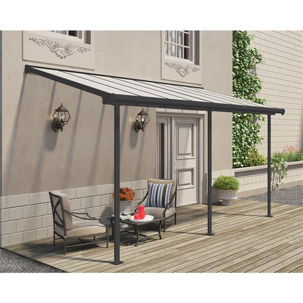 Canopia Sierra 7.5 x 15-ft Grey Aluminum Frame/Clear Polycarbonate Panels Patio Cover