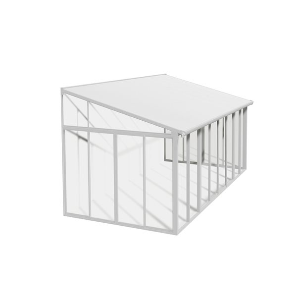 Canopia SanRemo 10 x 18-ft White Aluminum Frame/Clear Polycarbonate Panels Solarium