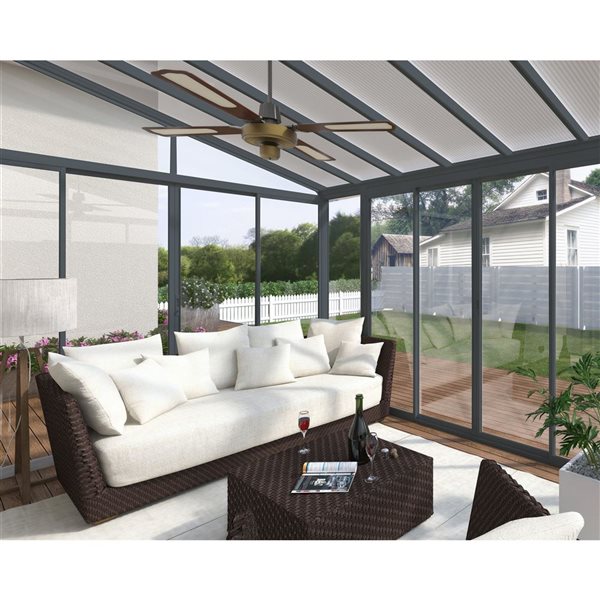 Canopia SanRemo 10 x 14-ft Grey Aluminum Frame/Clear Polycarbonate Panels Solarium