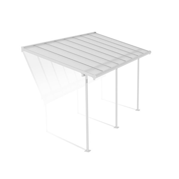 Abri pour patio 7,5 x 15 pi Sierra de Canopia cadre aluminium blanc et panneaux polycarbonate transparent