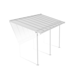 Abri pour patio 7,5 x 15 pi Sierra de Canopia cadre aluminium blanc et panneaux polycarbonate transparent