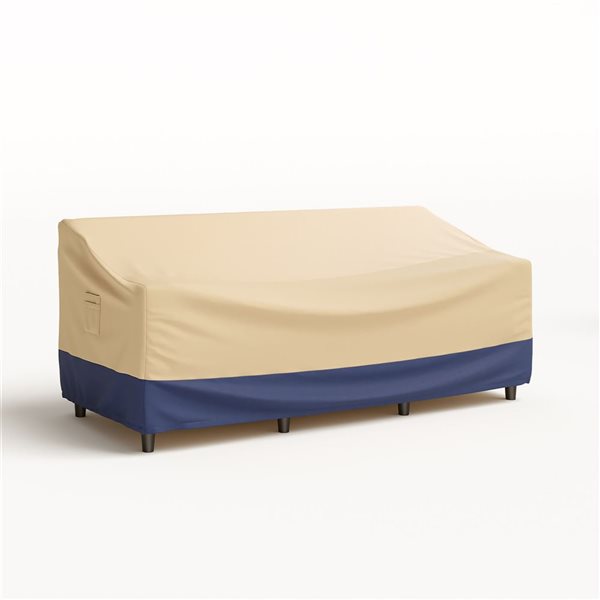 Costway 77 W x 43 D x 30-in H Beige/Blue Polyester Sofa Cover