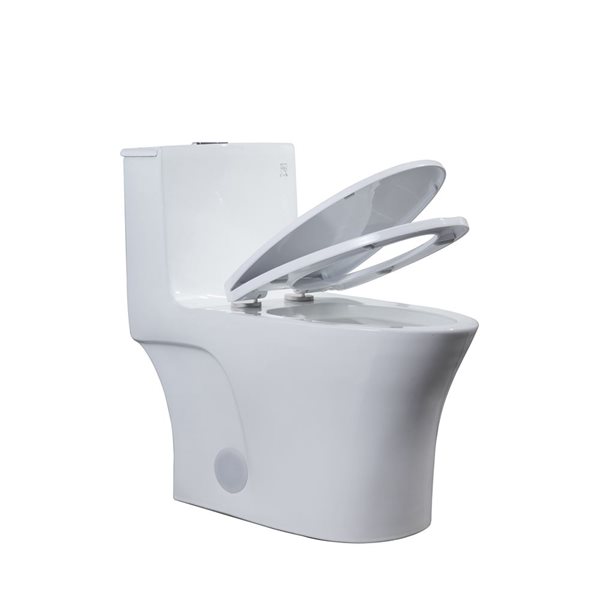 One Piece Toilet Malaga in White - Dual Flush - HTD Flushing Machine