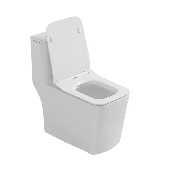 Toilette monopièce Barcelona avec chasse d'eau à jet siphonique tout-en-un, 4 L/6 LPF à double chasse, blanc