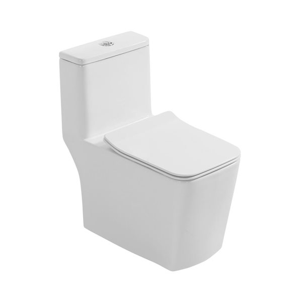 Toilette monopièce Barcelona avec chasse d'eau à jet siphonique tout-en-un, 4 L/6 LPF à double chasse, blanc