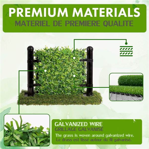 Can Fence Chain Link Fence - Synthetic Grass - 4-ft