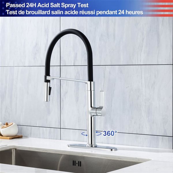 Rainlex 1-Handle Chrome Magnetic Pull Out Touch Kitchen Faucet