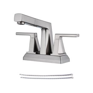 Rainlex 2-Handle Brushed Nickel Centerset Faucet Bathroom Faucet