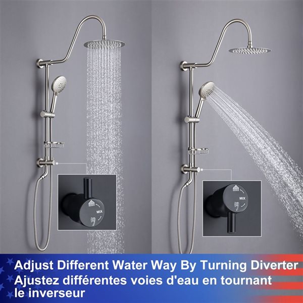 Rainlex Brushed Nickel Single-Handle Complete Shower System with Handshower