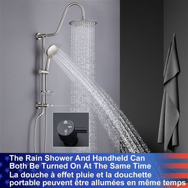 Rainlex Brushed Nickel Single-Handle Complete Shower System with Handshower