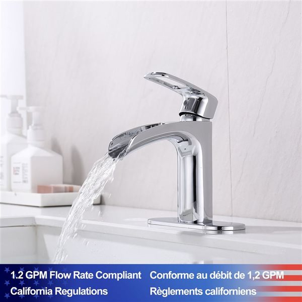 Rainlex 1-Handle Chrome Single Hole Bathroom Faucet