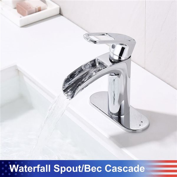 Rainlex 1-Handle Chrome Single Hole Bathroom Faucet