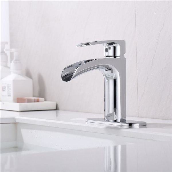 Rainlex 1-Handle Chrome Single Hole Bathroom Faucet