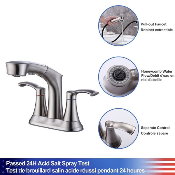 Rainlex 2-Handle Brushed Nickel Centerset Bathroom Faucet