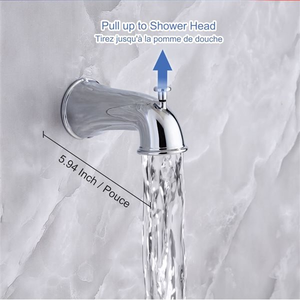 Rainlex 6-in Chrome Simple Single-Handle 6-Spray Shower Faucet with Tub