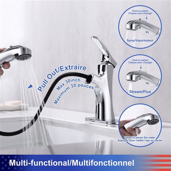 Rainlex 1-Handle Chrome Vessel Sink Bathroom Faucet