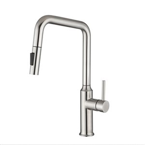 Rainlex Brushed Nickel Single Handle Pull Down Sprayer Kitchen Sink Faucet With Supply Lines