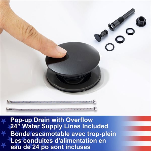 Rainlex Centerset Faucet 4-in 2-handle Bathroom Faucet with Matte Black Drain Assembly