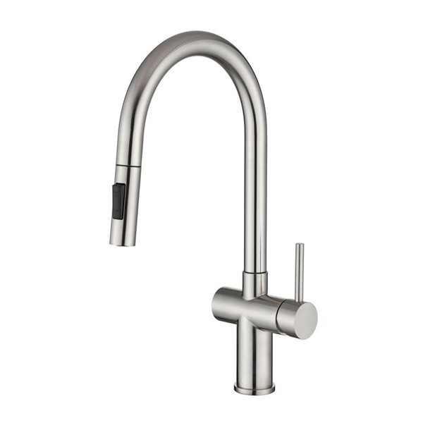 Rainlex Brushed Nickel Single Handle Pull Down Kitchen Faucet With Supply Lines