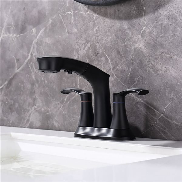 Rainlex 2-Handle Matte Black Centerset Bathroom Faucet