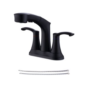 Rainlex 2-Handle Matte Black Centerset Bathroom Faucet