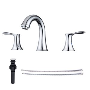 Rainlex Widespread Faucet 8-in 2-Handle Bathroom Faucet with Chrome Drain Assembly