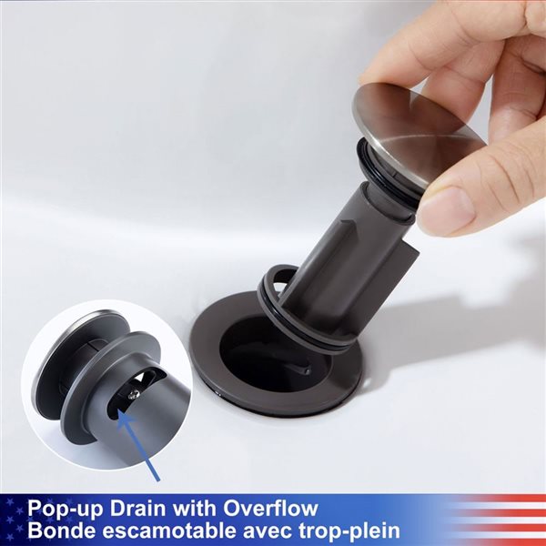 Rainlex 1-Handle Single Hole Bathroom Faucet with Matte Black Drain Assembly