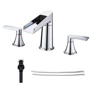 Rainlex Widespread Faucet 8-in 2-Handle Bathroom Faucet with Chrome Drain Assembly