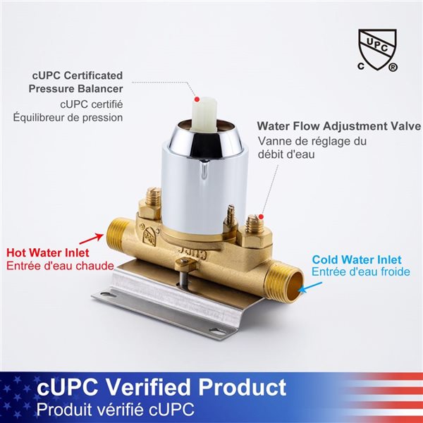 Rainlex 6-in Chrome Simple Single-Handle 6-Spray Shower Faucet with Handheld