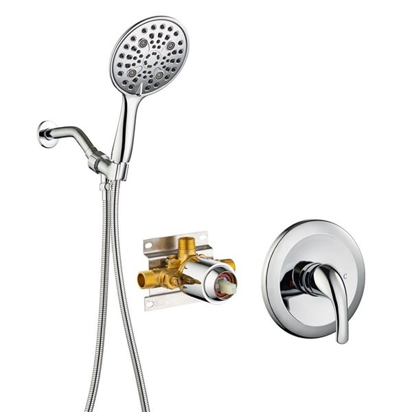 Rainlex 6-in Chrome Simple Single-Handle 6-Spray Shower Faucet with ...