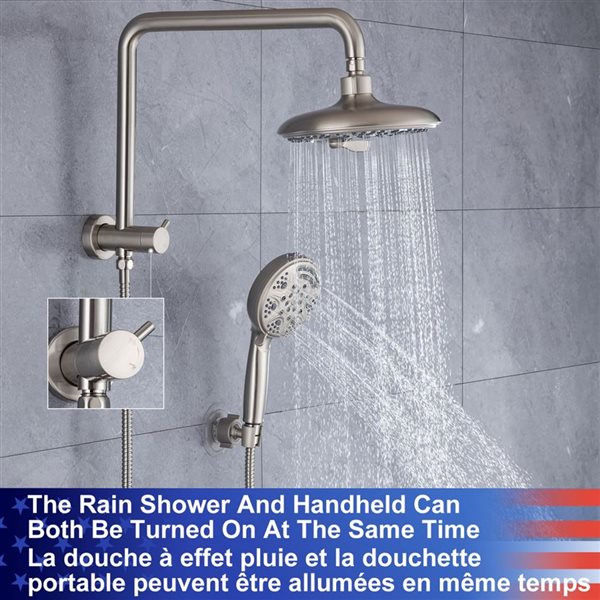 Rainlex Brushed Nickel Single-Handle Shower System with Handshower