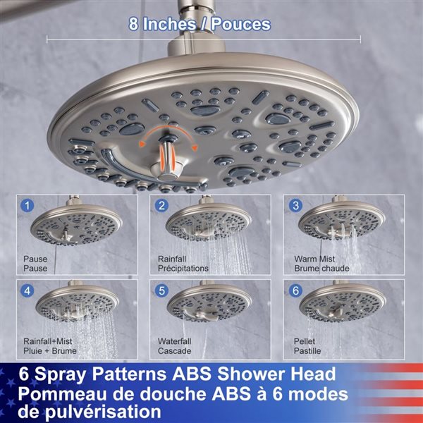 Rainlex Brushed Nickel Single-Handle Shower System with Handshower