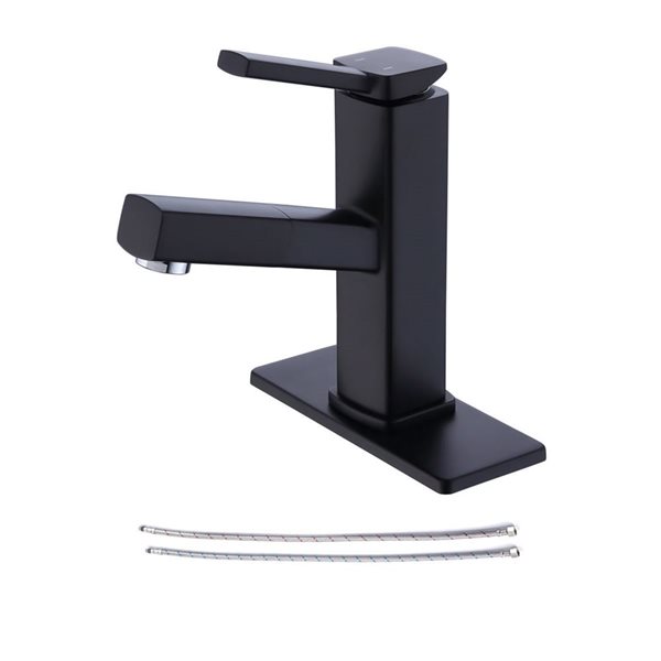 Rainlex 1-Handle Matte Black Multifunctional Single Hole Bathroom Faucet