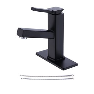 Rainlex 1-Handle Matte Black Multifunctional Single Hole Bathroom Faucet