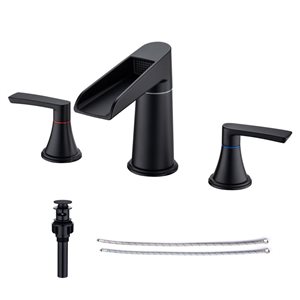 Rainlex Widespread Faucet 8-in 2-Handle Bathroom Faucet with Matte Black Drain Assembly